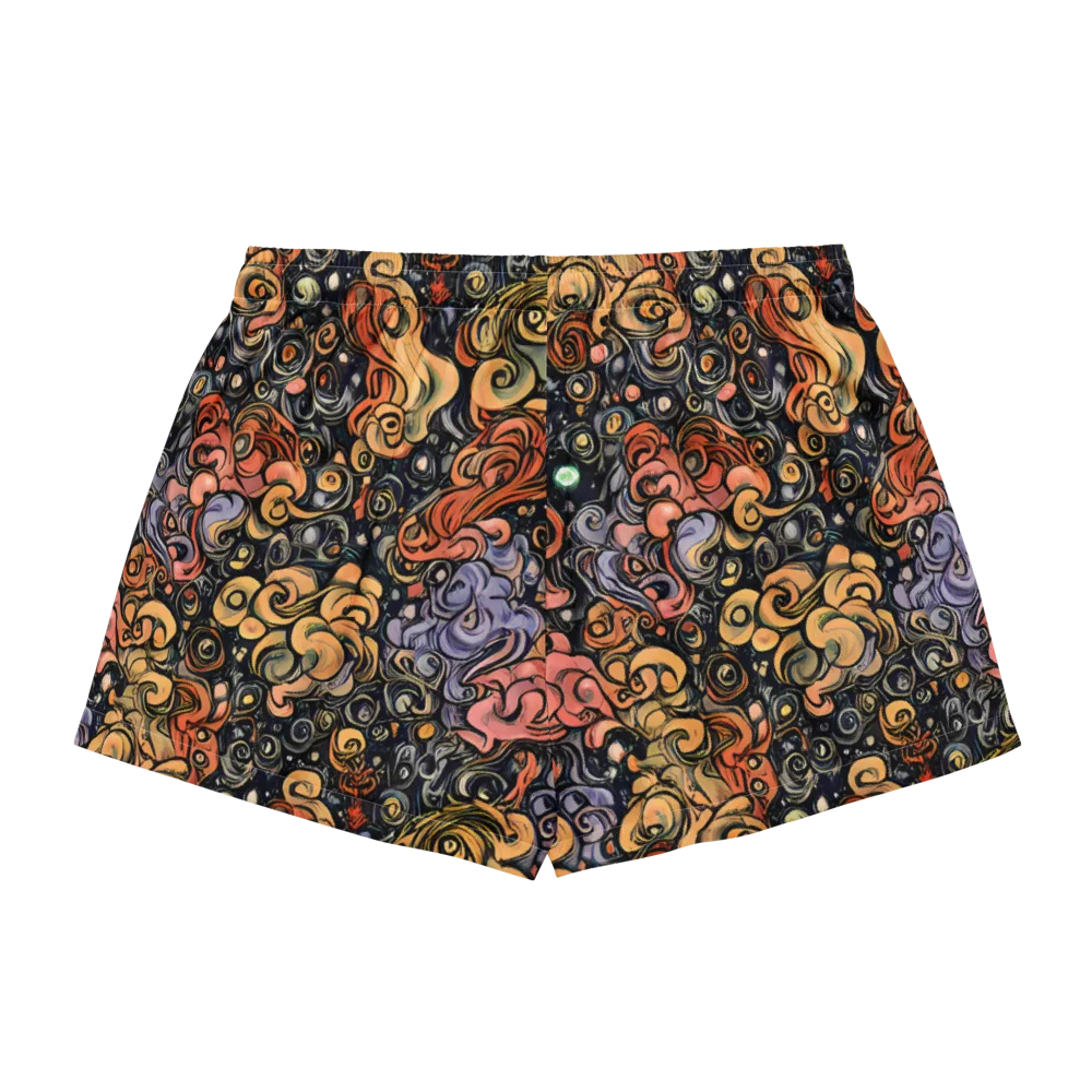 Psychedelic Brocade on Women's Pajama Shorts — Back
