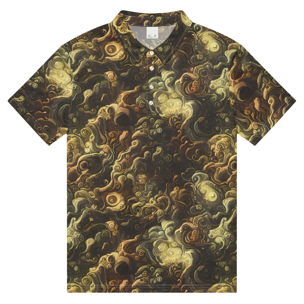 Ochre Undertow on Men's Slim Fit Polo Shirt — Front