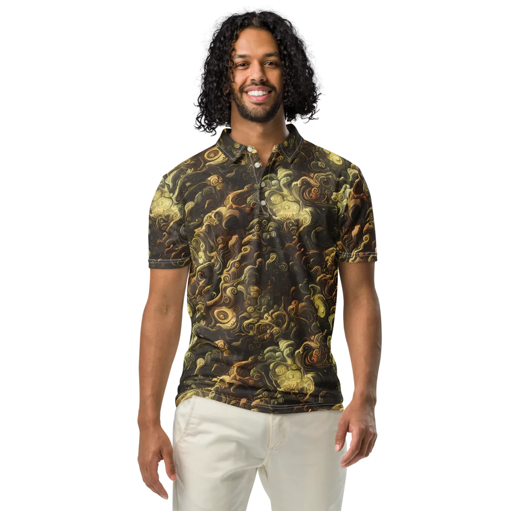 Ochre Undertow on Men's Slim Fit Polo Shirt — Front
