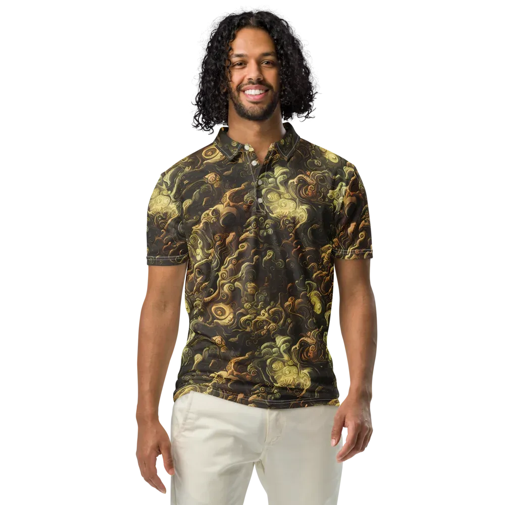 Ochre Undertow on Men's Slim Fit Polo Shirt — Front