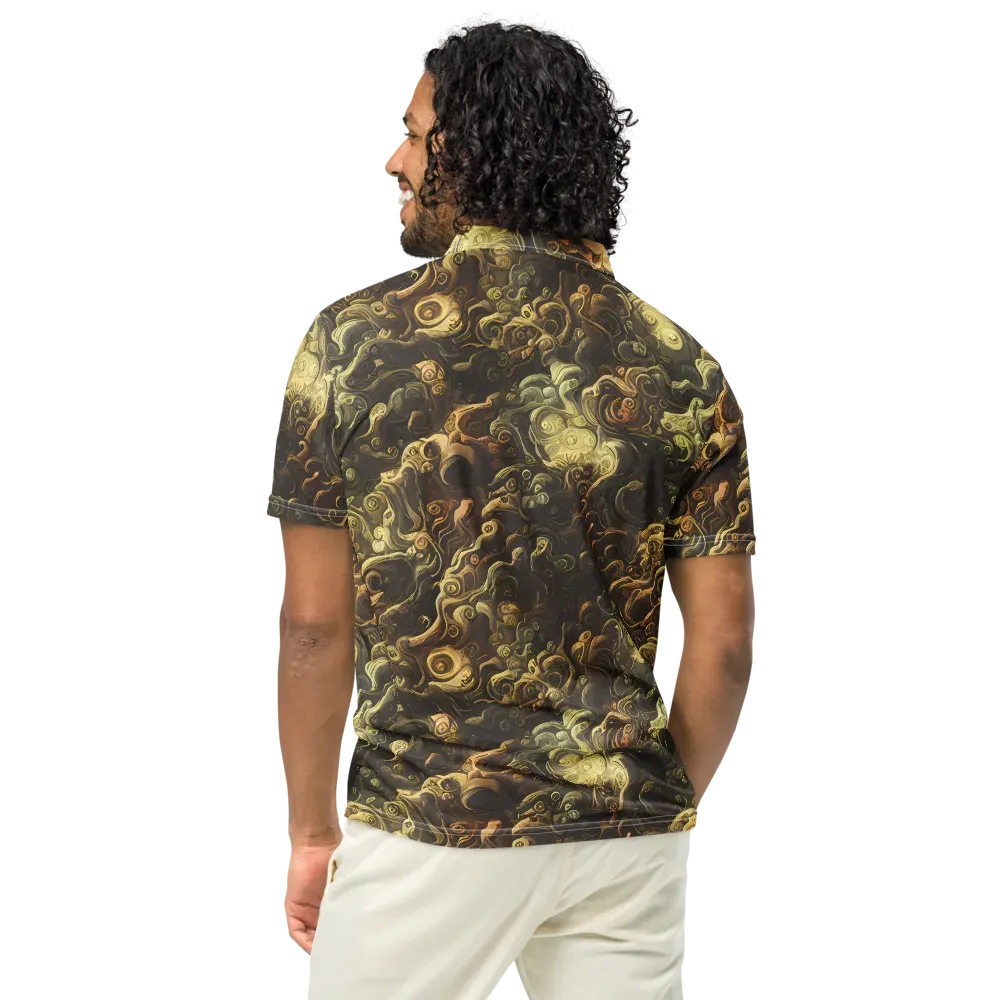 Ochre Undertow on Men's Slim Fit Polo Shirt — Back