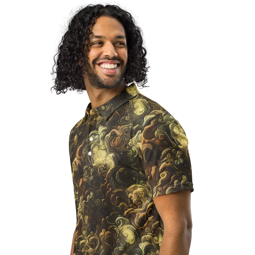Ochre Undertow on Men's Slim Fit Polo Shirt — Left Front