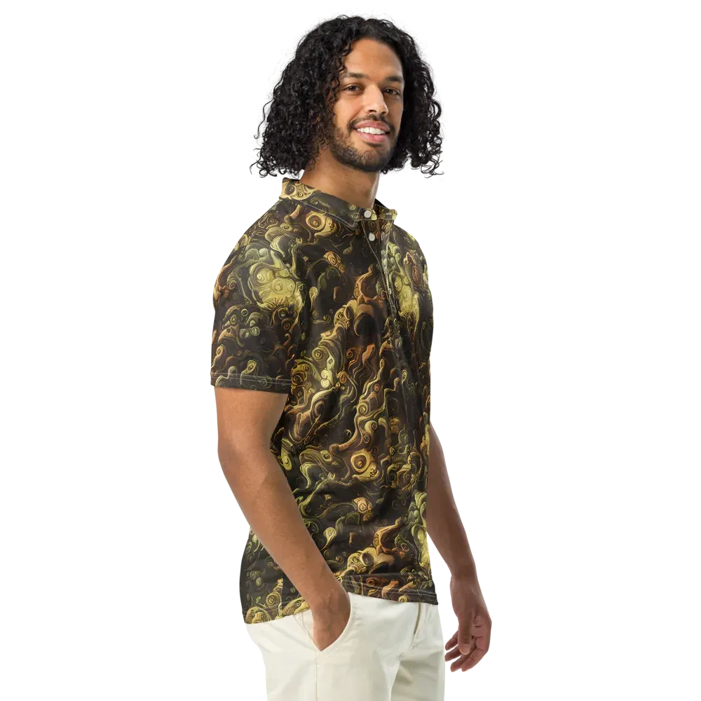 Ochre Undertow on Men's Slim Fit Polo Shirt — Right Front