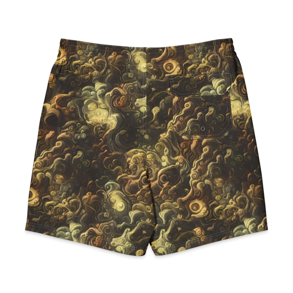 Ochre Undertow on Men's Board Shorts — Back