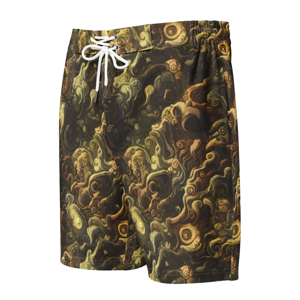 Ochre Undertow on Men's Board Shorts — Front