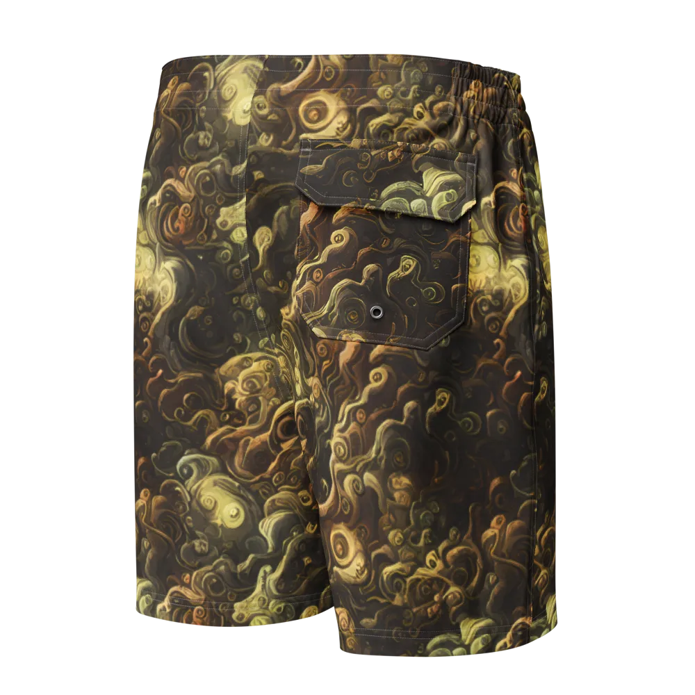 Ochre Undertow on Men's Board Shorts — Back