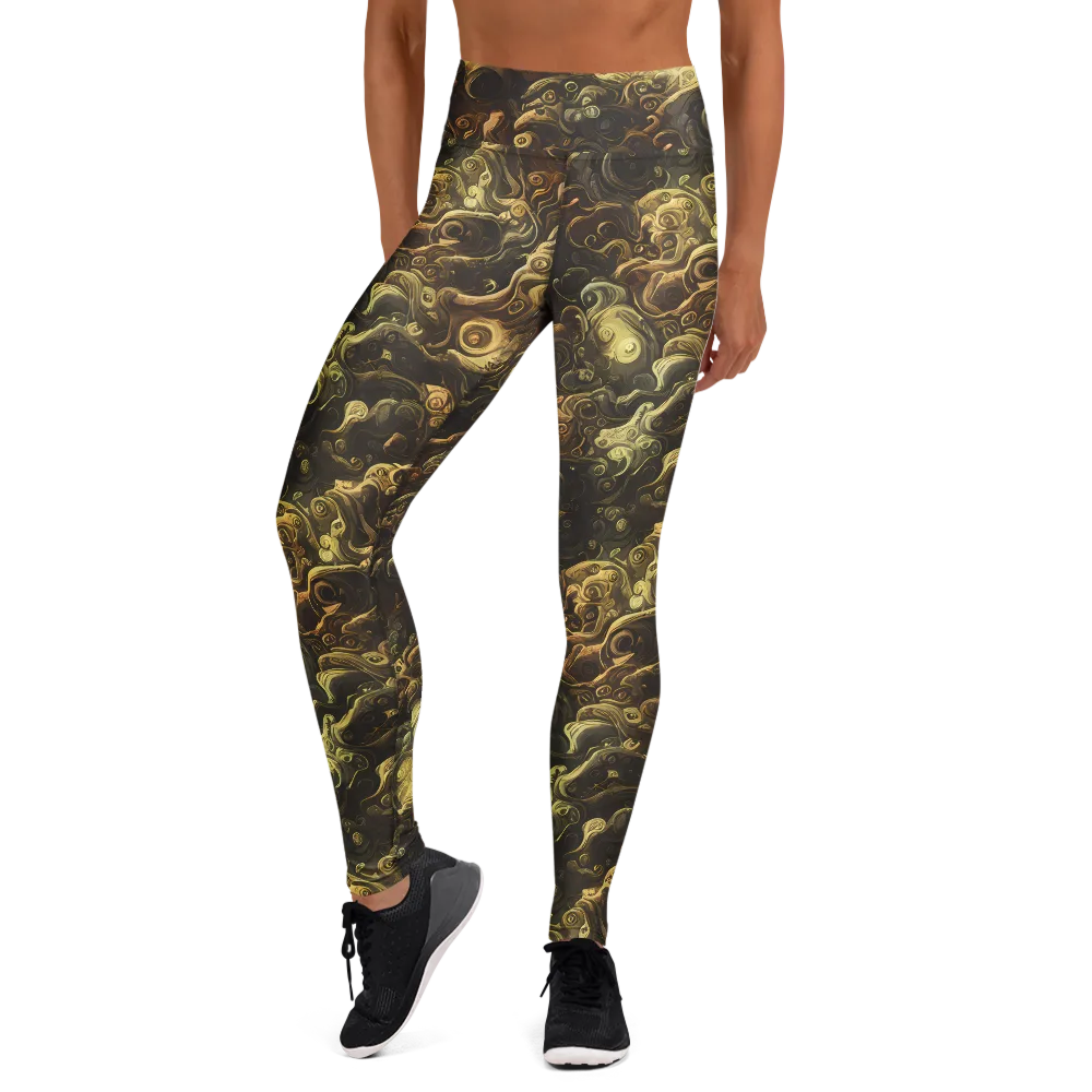 Ochre Undertow on Yoga Leggings — Front