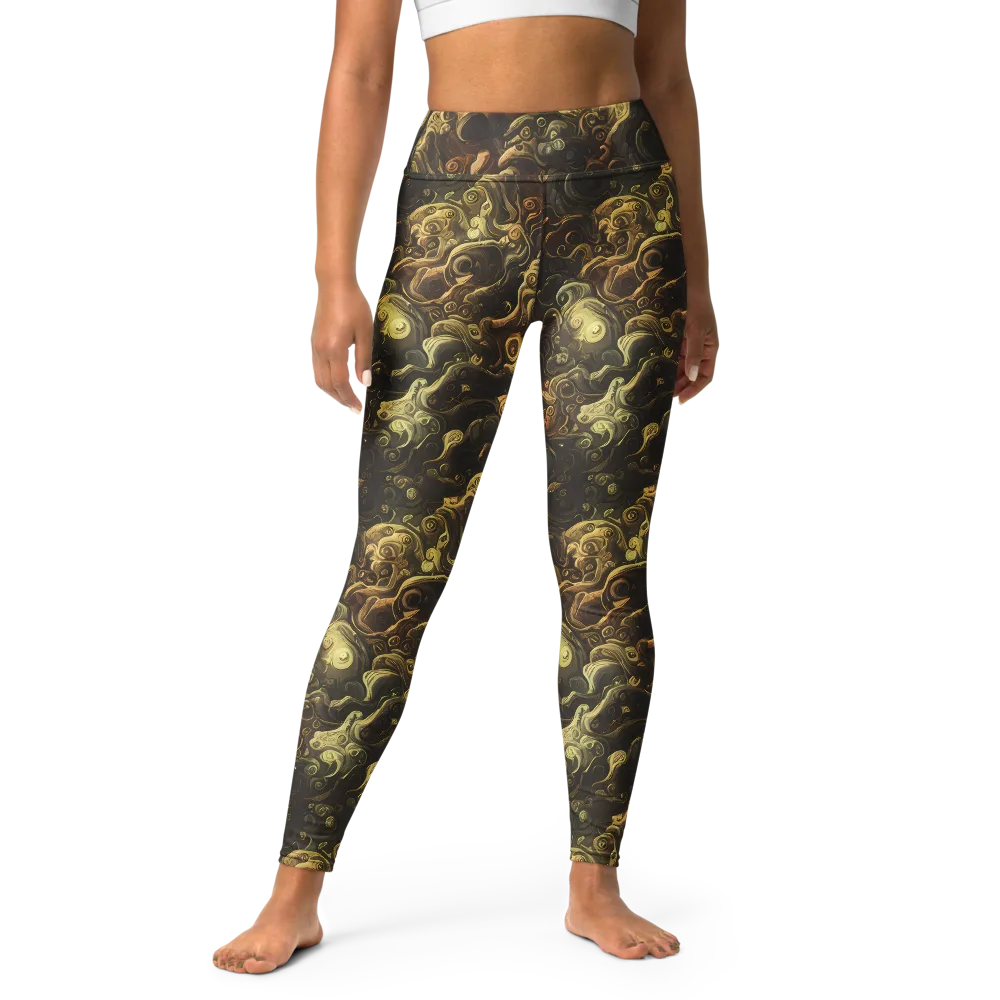Ochre Undertow on Yoga Leggings — Front