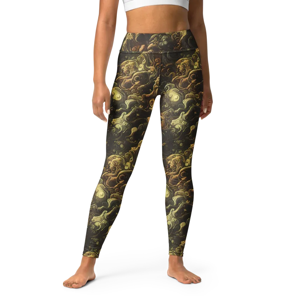 Ochre Undertow on Yoga Leggings — Front