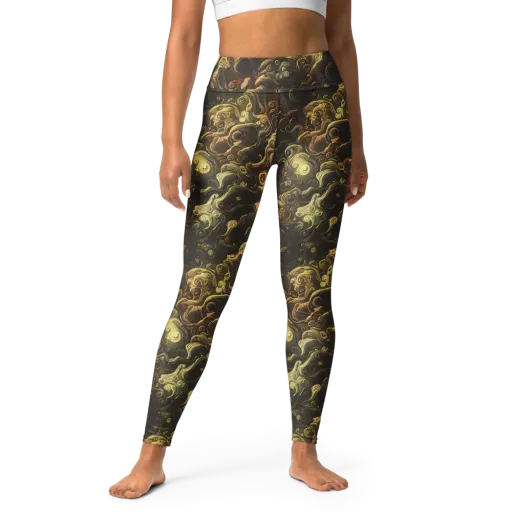 Ochre Undertow on a Yoga Leggings
