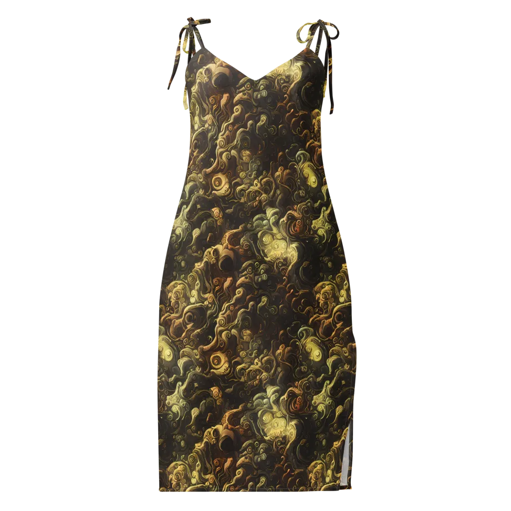 Ochre Undertow on Slip Dress — Front