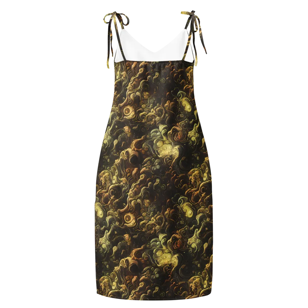 Ochre Undertow on Slip Dress — Back