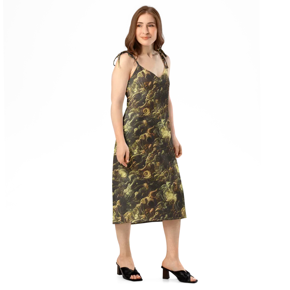 Ochre Undertow on Slip Dress — Right Front