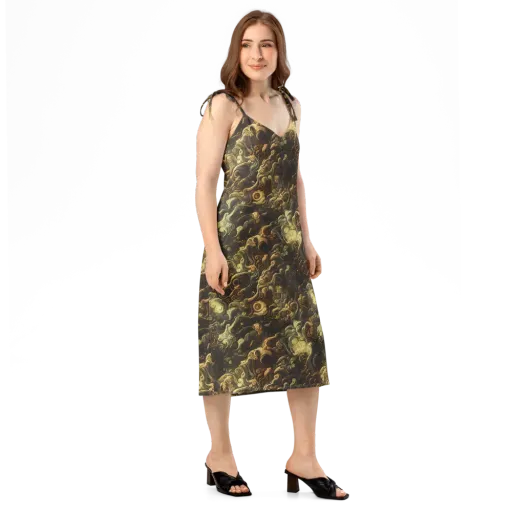 Ochre Undertow on a Slip Dress