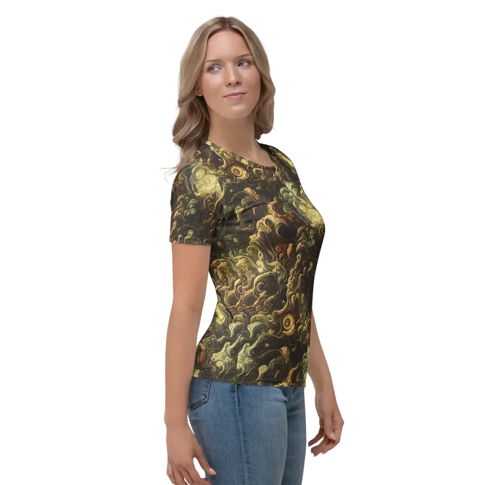 Ochre Undertow on Women's Crew Neck T-Shirt — Right