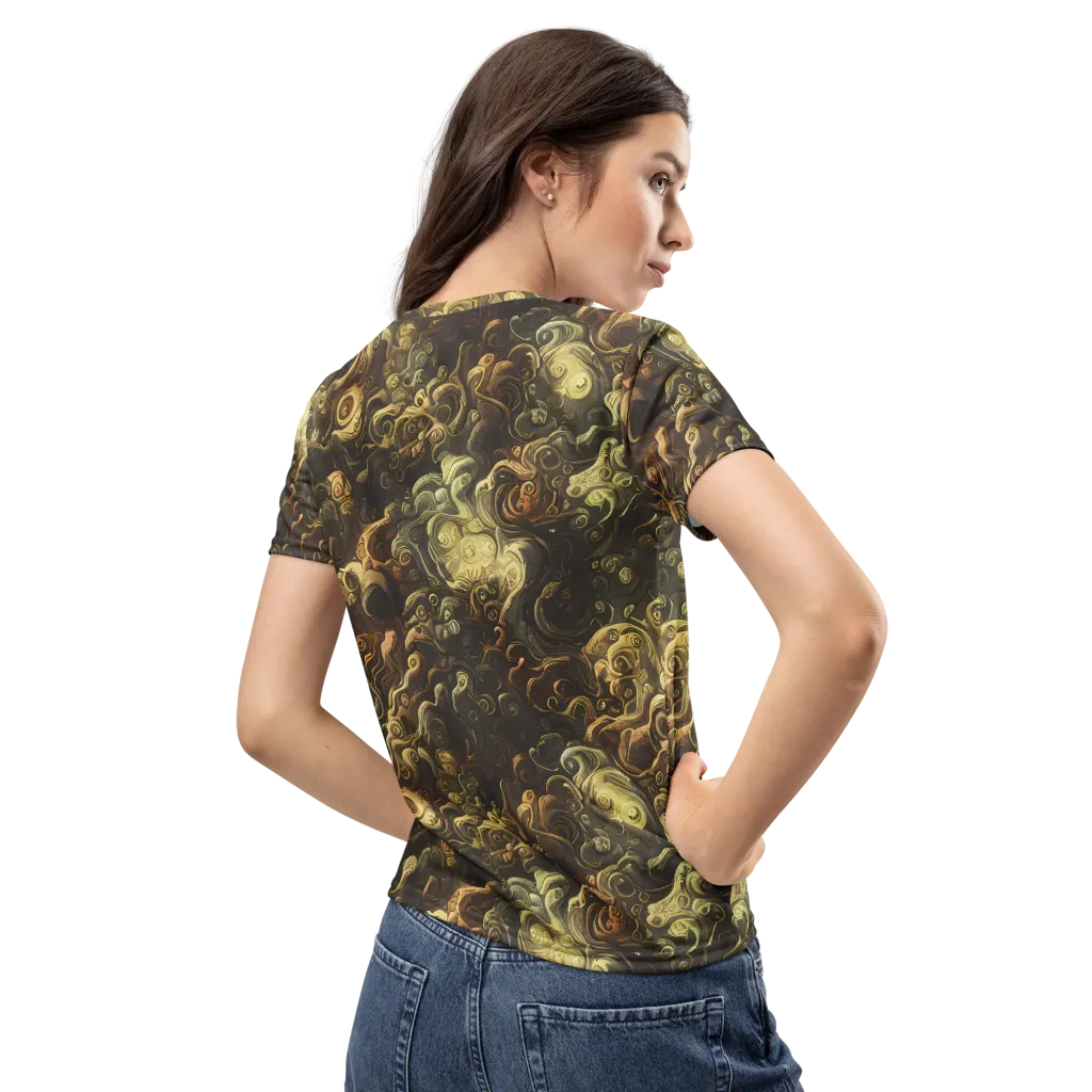 Ochre Undertow on Women's Crew Neck T-Shirt — Back