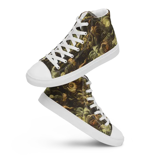 Ochre Undertow on a Women's High Top Canvas Shoes