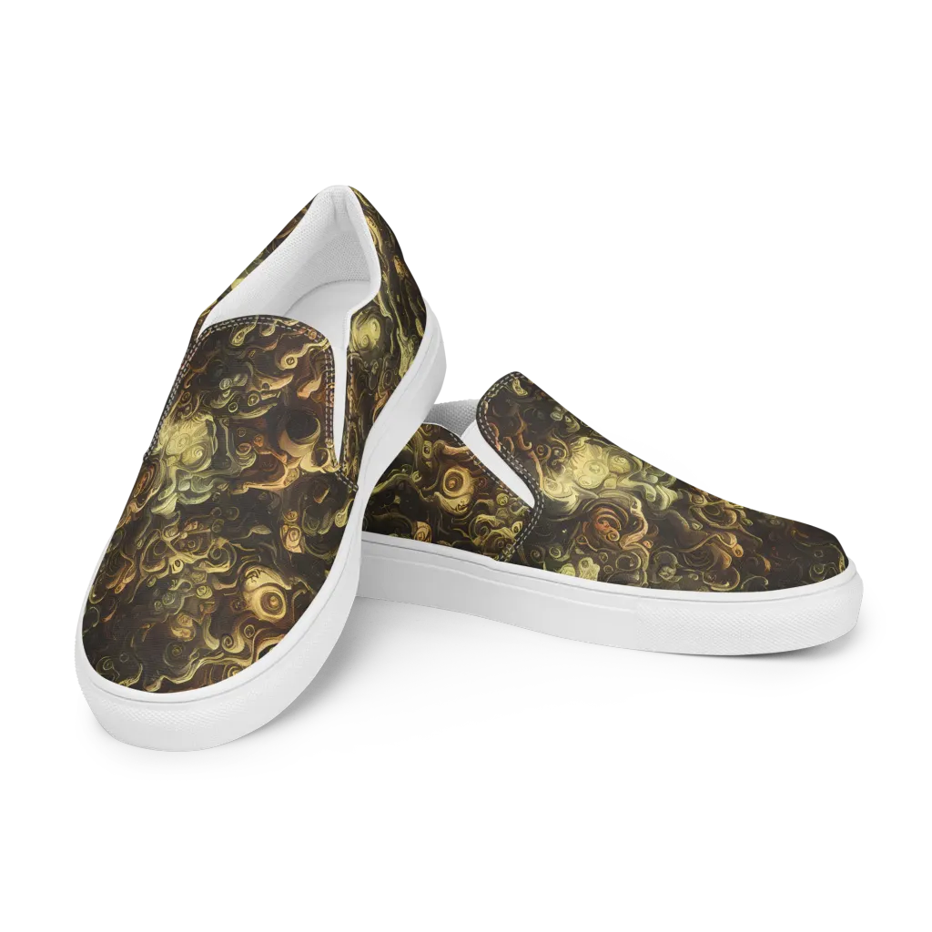Ochre Undertow on Men's Slip-On Canvas Shoes — Left Front