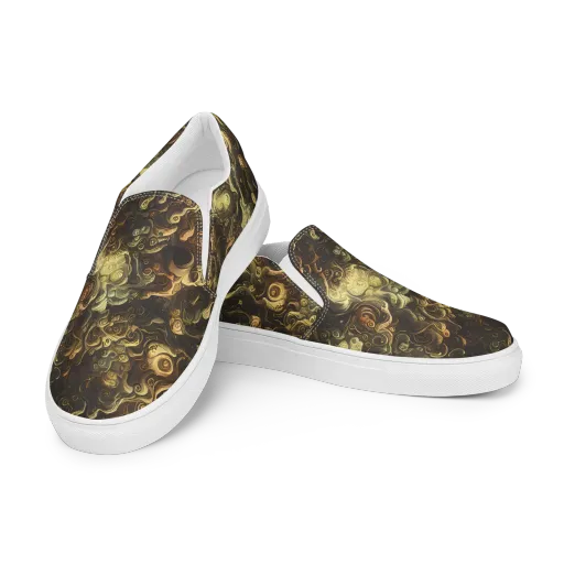 Ochre Undertow on a Men's Slip-On Canvas Shoes
