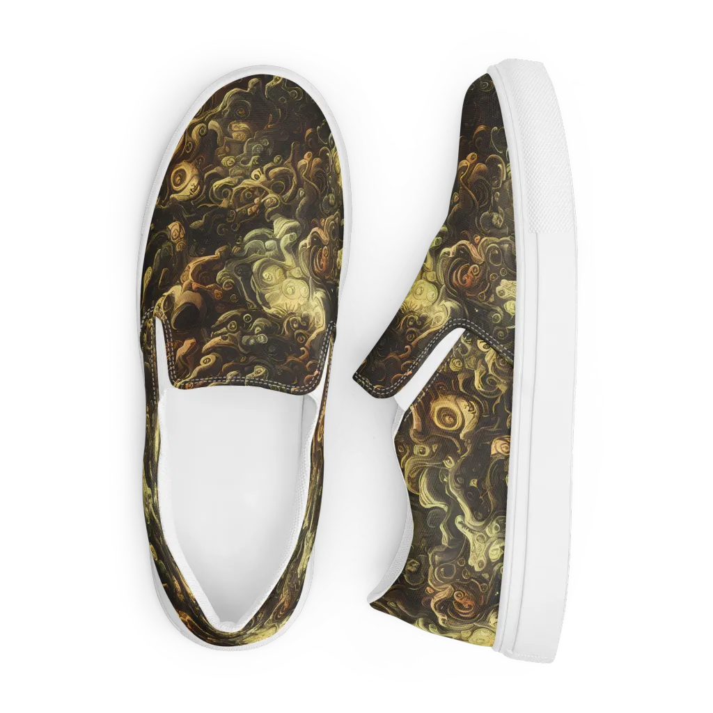 Ochre Undertow on Men's Slip-On Canvas Shoes — Front