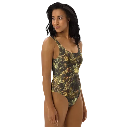 Ochre Undertow on a One-Piece Swimsuit