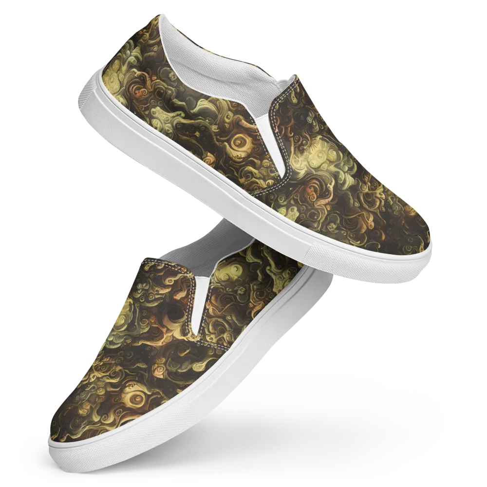 Ochre Undertow on Women's Slip-On Canvas Shoes — Front