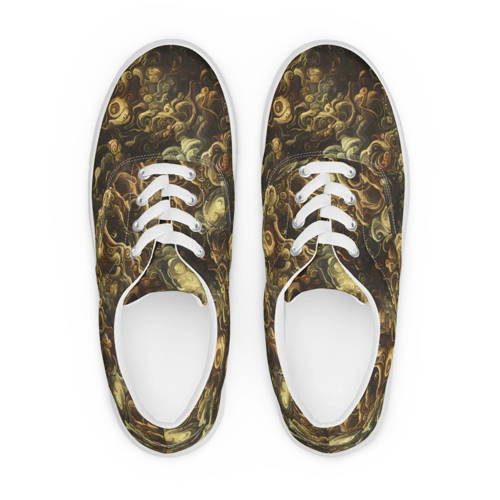 Ochre Undertow on Men's Lace-Up Canvas Shoes — Front