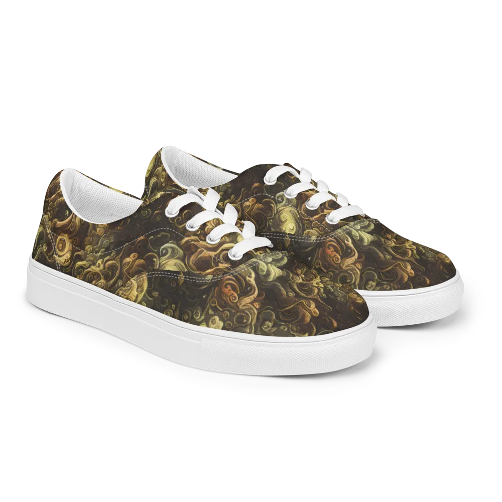 Ochre Undertow on Men's Lace-Up Canvas Shoes — Right Front