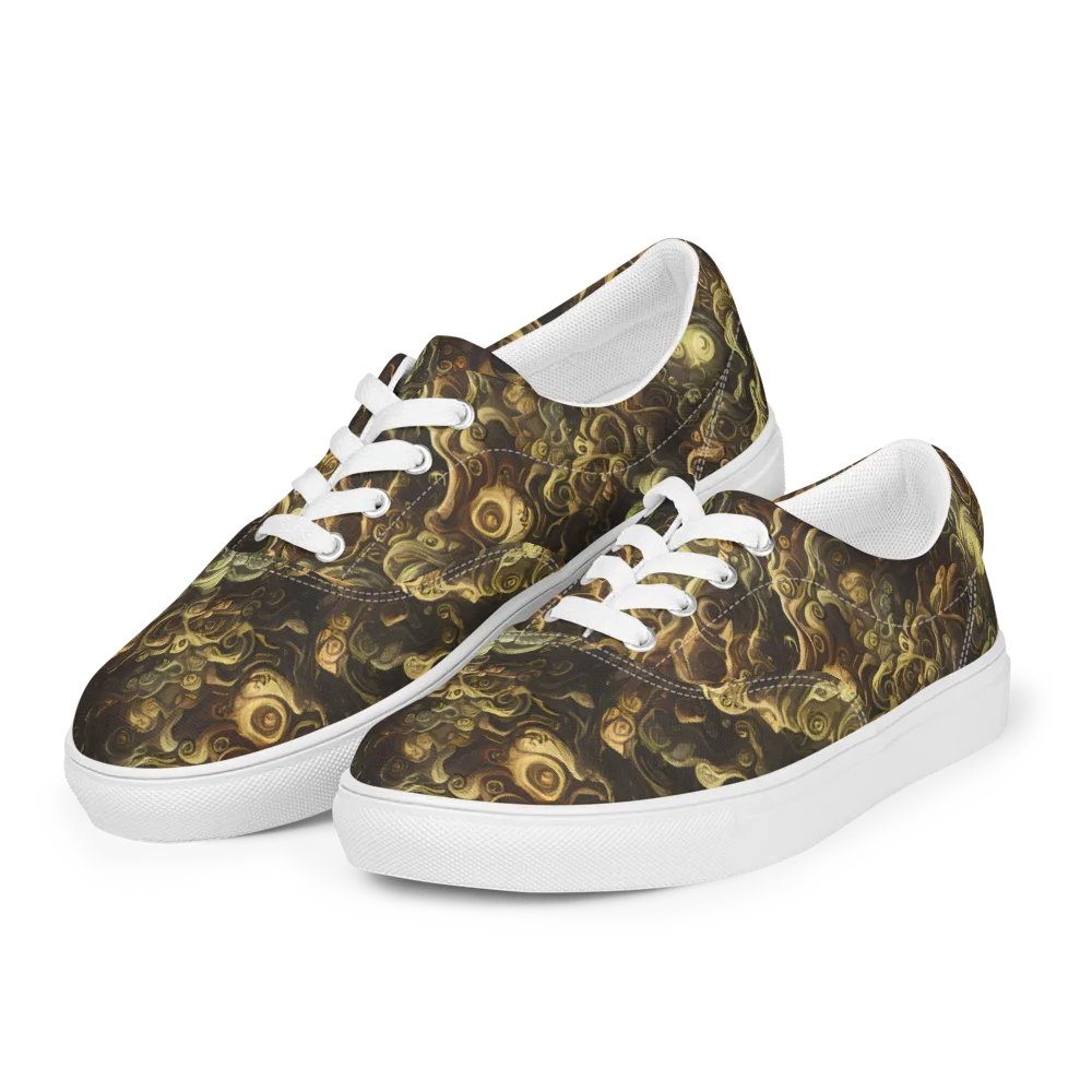 Ochre Undertow on Men's Lace-Up Canvas Shoes — Left Front