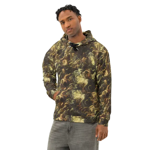 Ochre Undertow on a Cotton Hoodie
