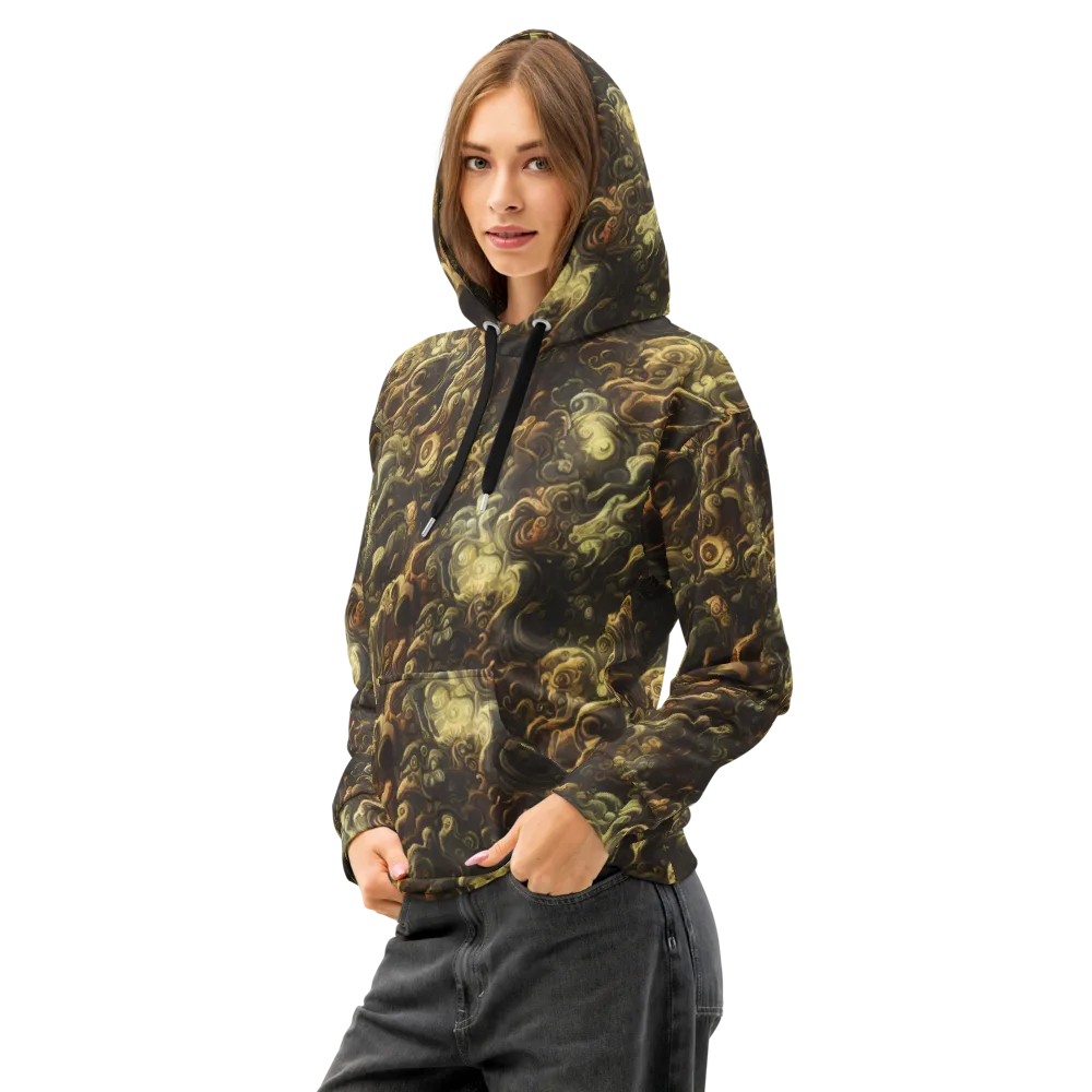 Ochre Undertow on Cotton Hoodie — Left Front