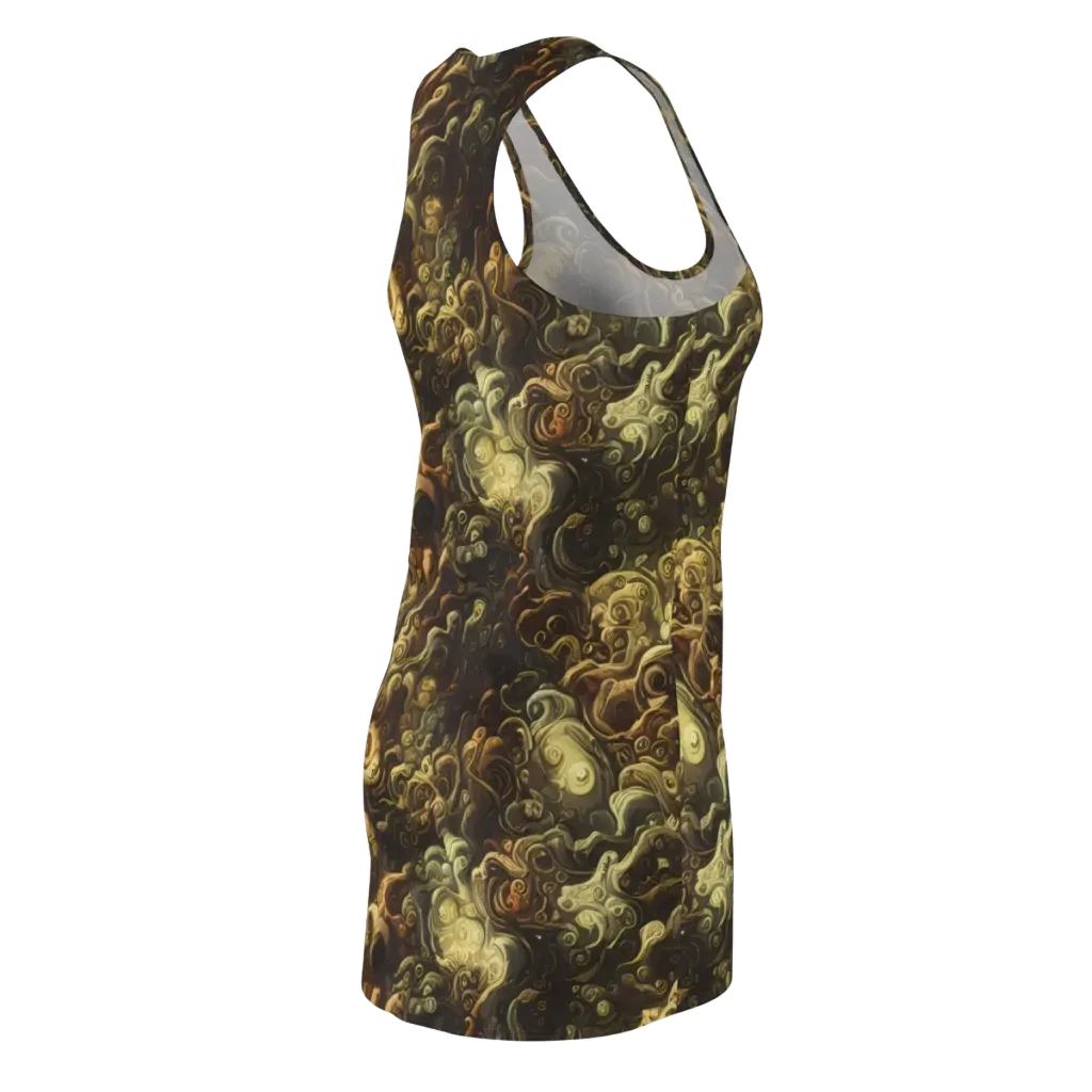 Ochre Undertow on Racerback Dress — Back Side