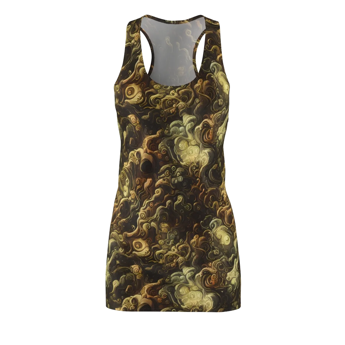 Ochre Undertow on Racerback Dress — Front