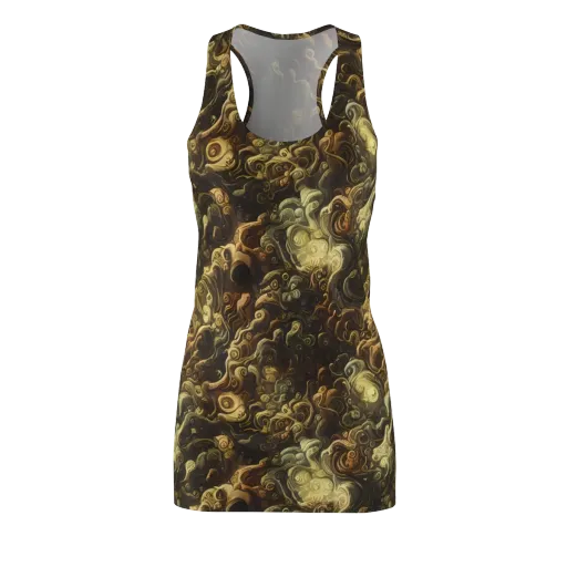 Ochre Undertow on a Racerback Dress