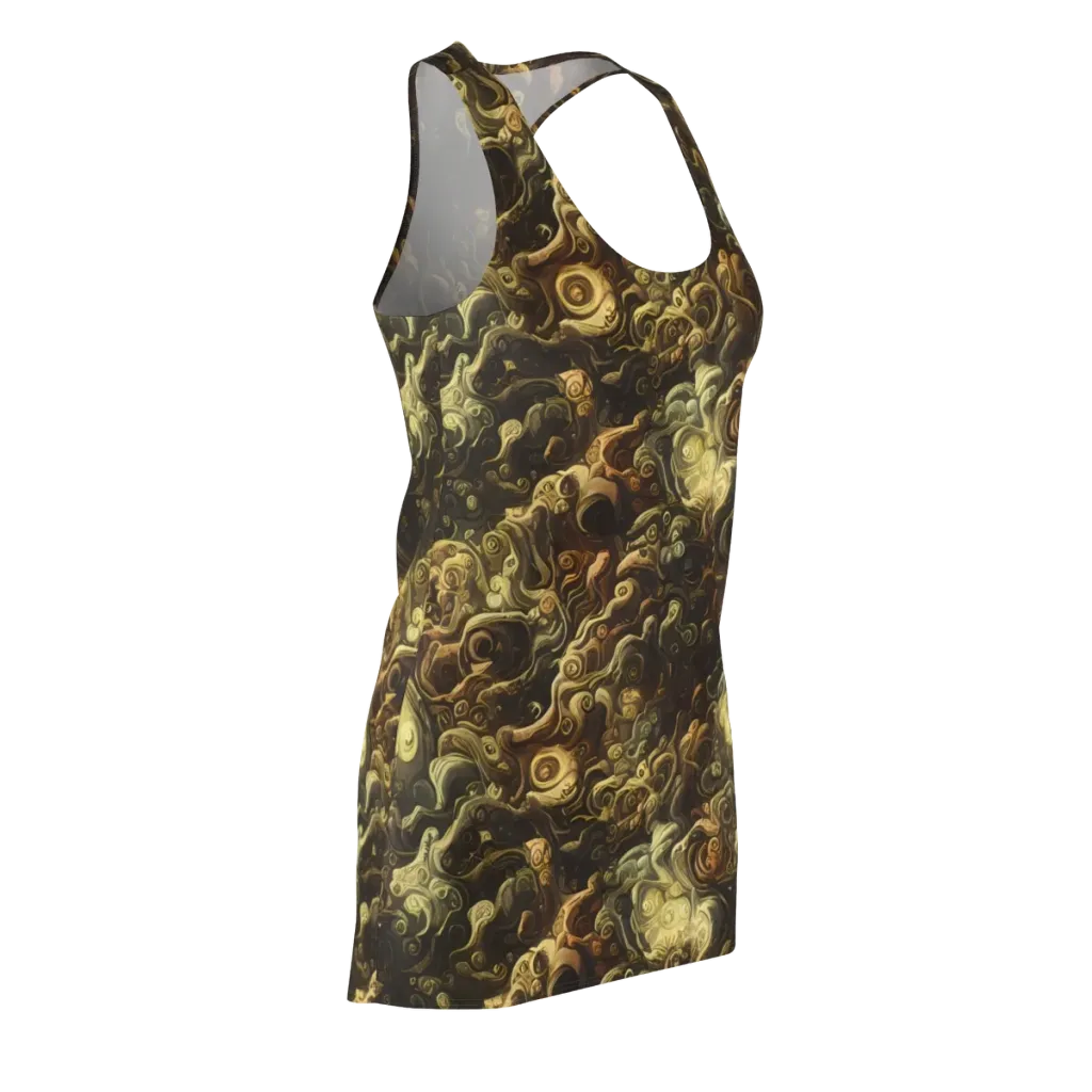 Ochre Undertow on Racerback Dress — Front Side