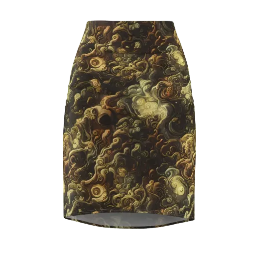 Ochre Undertow on a Pencil Skirt