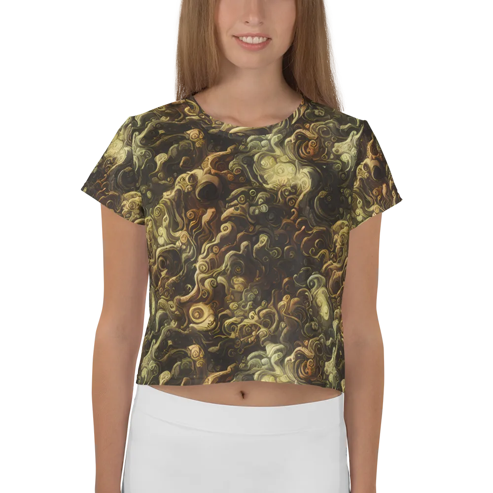 Ochre Undertow on Crop Tee — Front