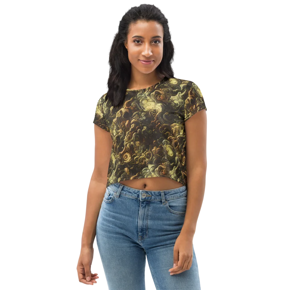 Ochre Undertow on Crop Tee — Front