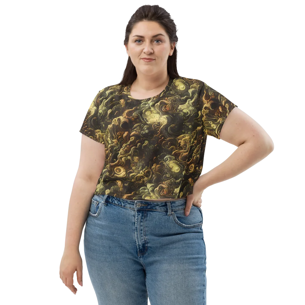Ochre Undertow on Crop Tee — Front