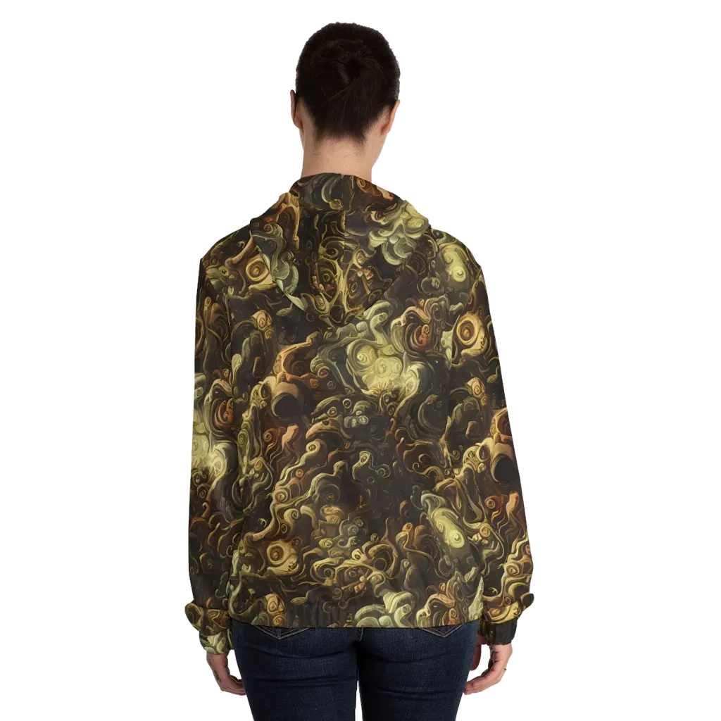 Ochre Undertow on Women's Full-Zip Hoodie — Back On Person
