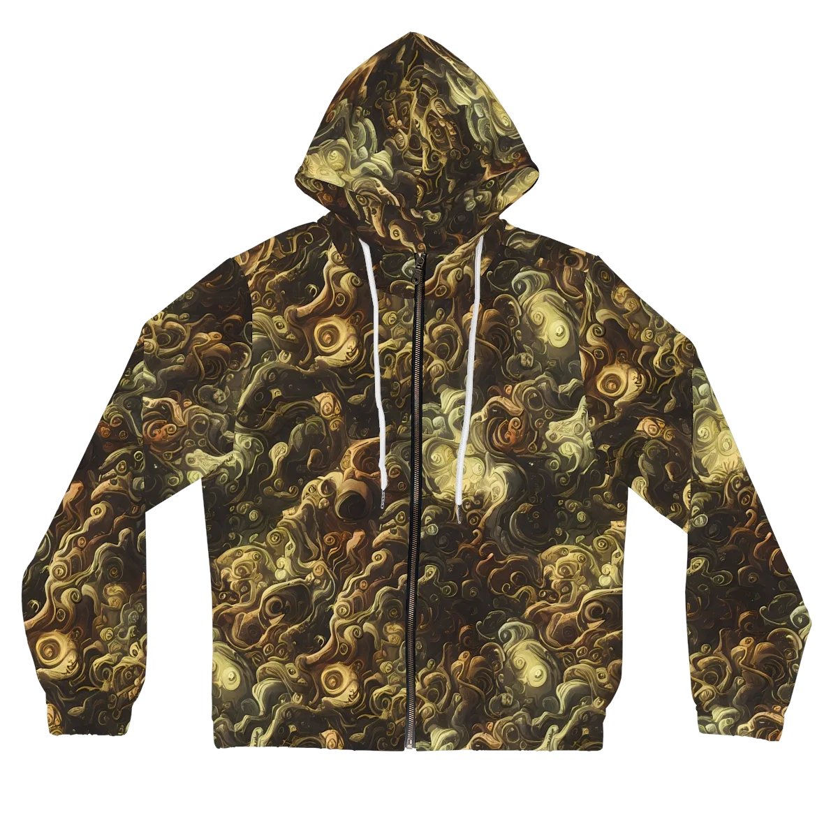 Ochre Undertow on Women's Full-Zip Hoodie — Front