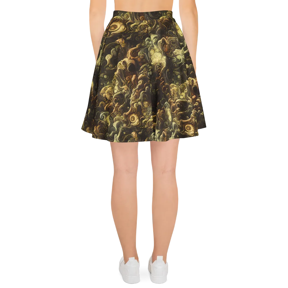 Ochre Undertow on Skater Skirt — Back
