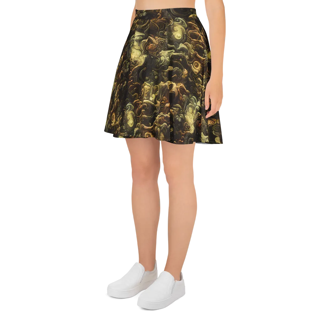 Ochre Undertow on Skater Skirt — Left