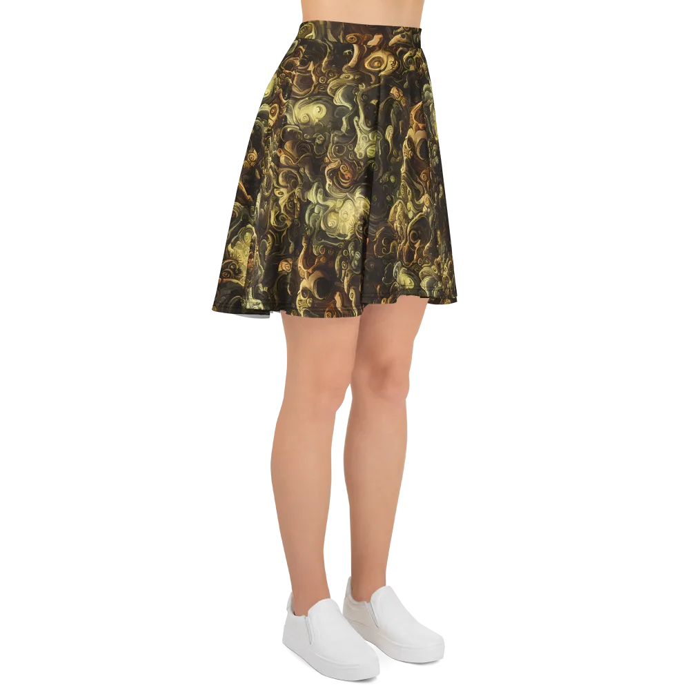 Ochre Undertow on Skater Skirt — Right