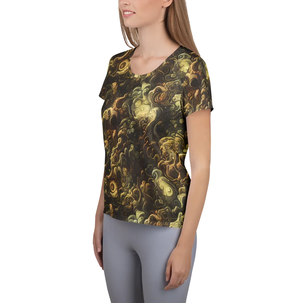 Ochre Undertow on Women's Athletic T-Shirt — Left