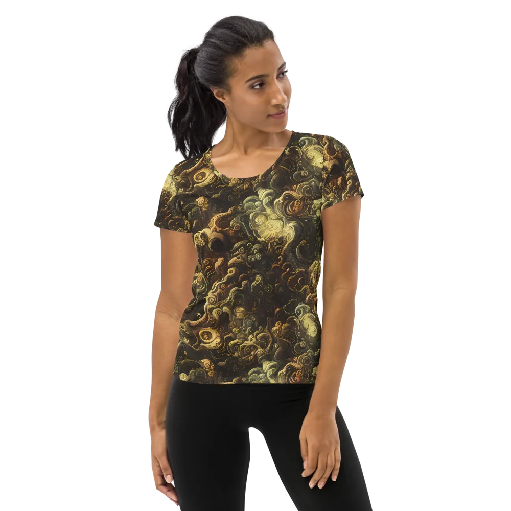 Ochre Undertow on Women's Athletic T-Shirt — Front