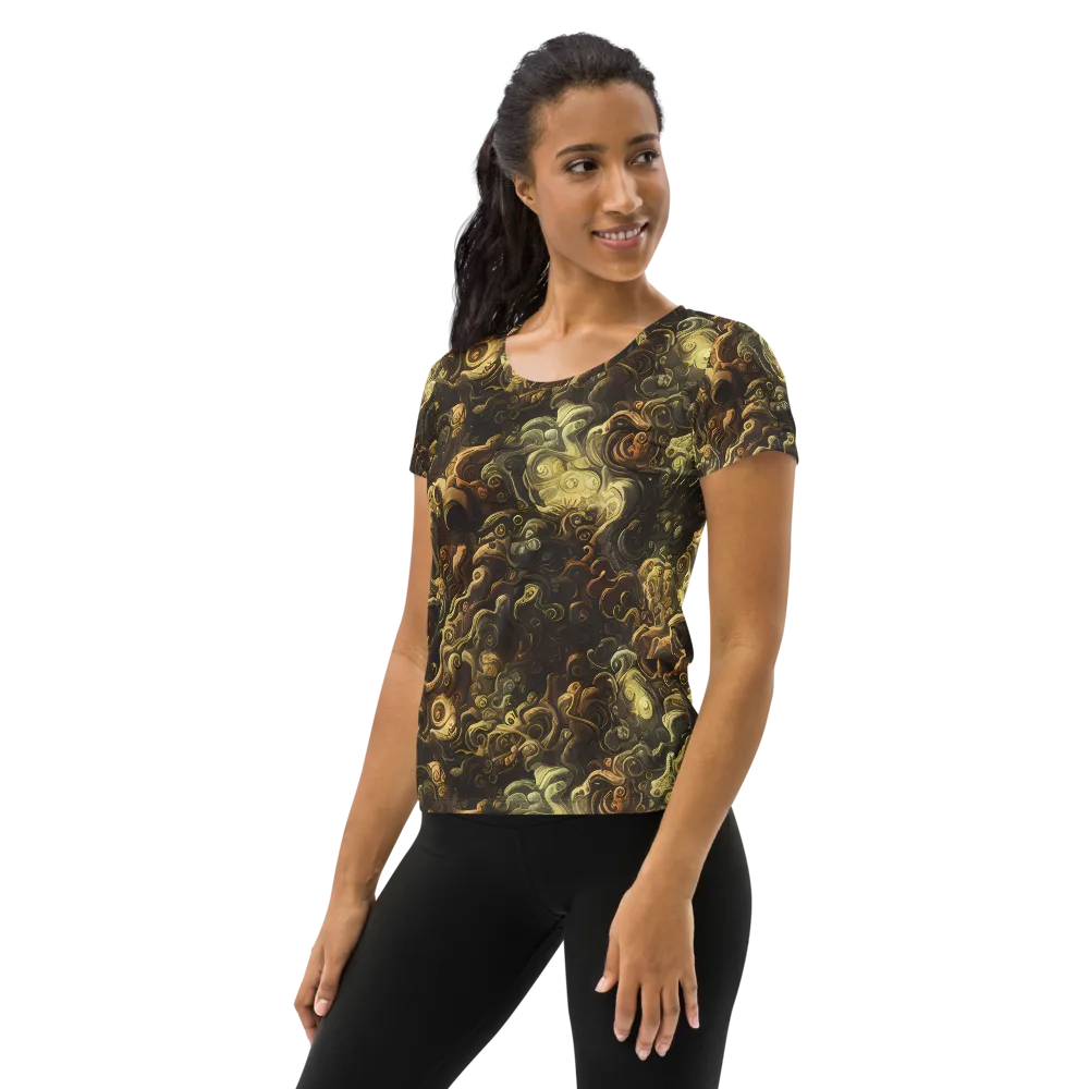 Ochre Undertow on Women's Athletic T-Shirt — Left