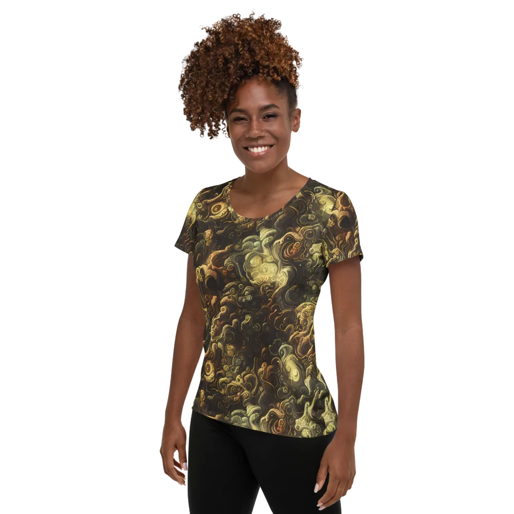 Ochre Undertow on Women's Athletic T-Shirt — Left
