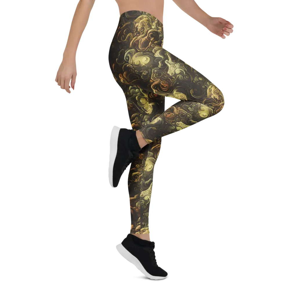 Ochre Undertow on Leggings — Right