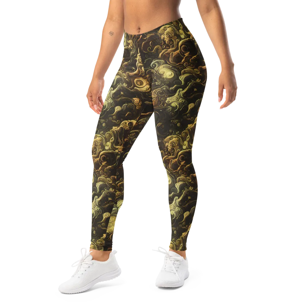 Ochre Undertow on Leggings — Left Front
